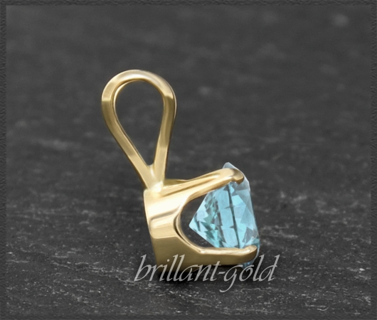 Anhänger 585 Gold Topas hellblau, 4,5,6,7mm